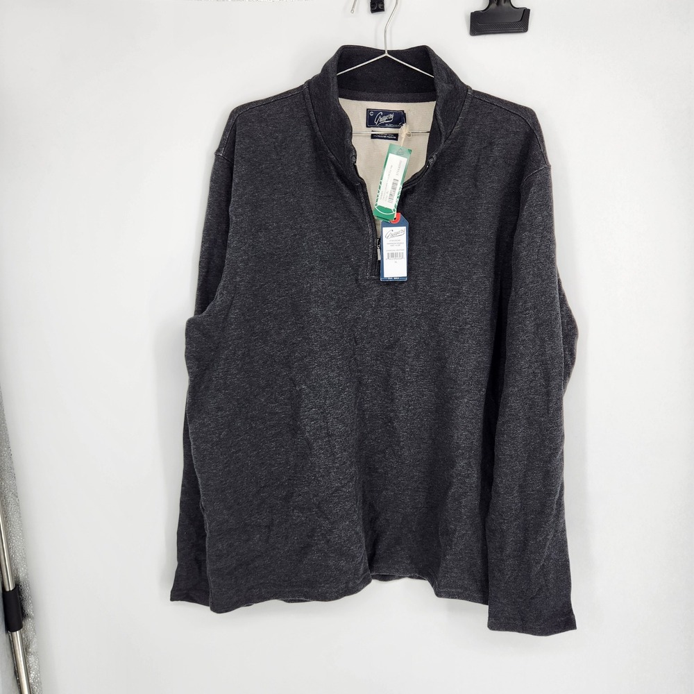 Grayers Harrison Double Knit 1/4 Zip Pullover Charcoal Heather Gray XL NEW